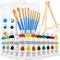 26PCS Acrylic Paint Set with 12Colors Acrylic Paints (12ml, 0.4 oz), 10 Paint Brushes, 2Canvas, 1 Wood Easel, 1 Plate, Painting Supplies Kits for Kids, Adults, Artists and Beginners